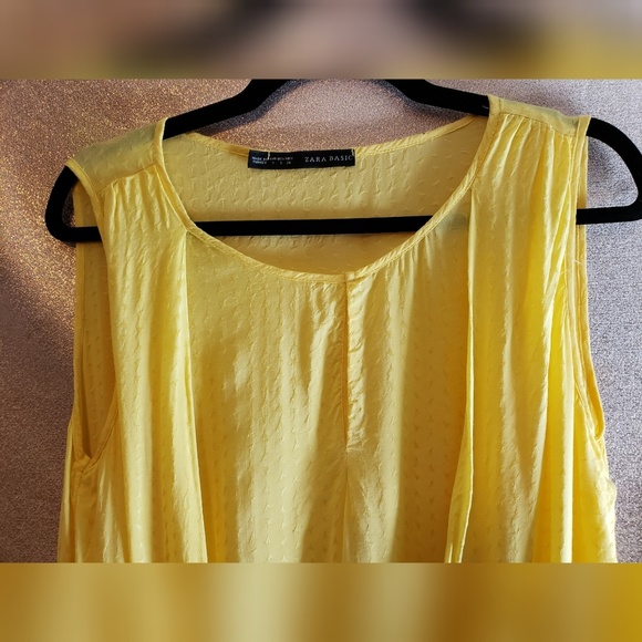 Zara Yellow Sleeveless Tank Top Small - Picture 2 of 7